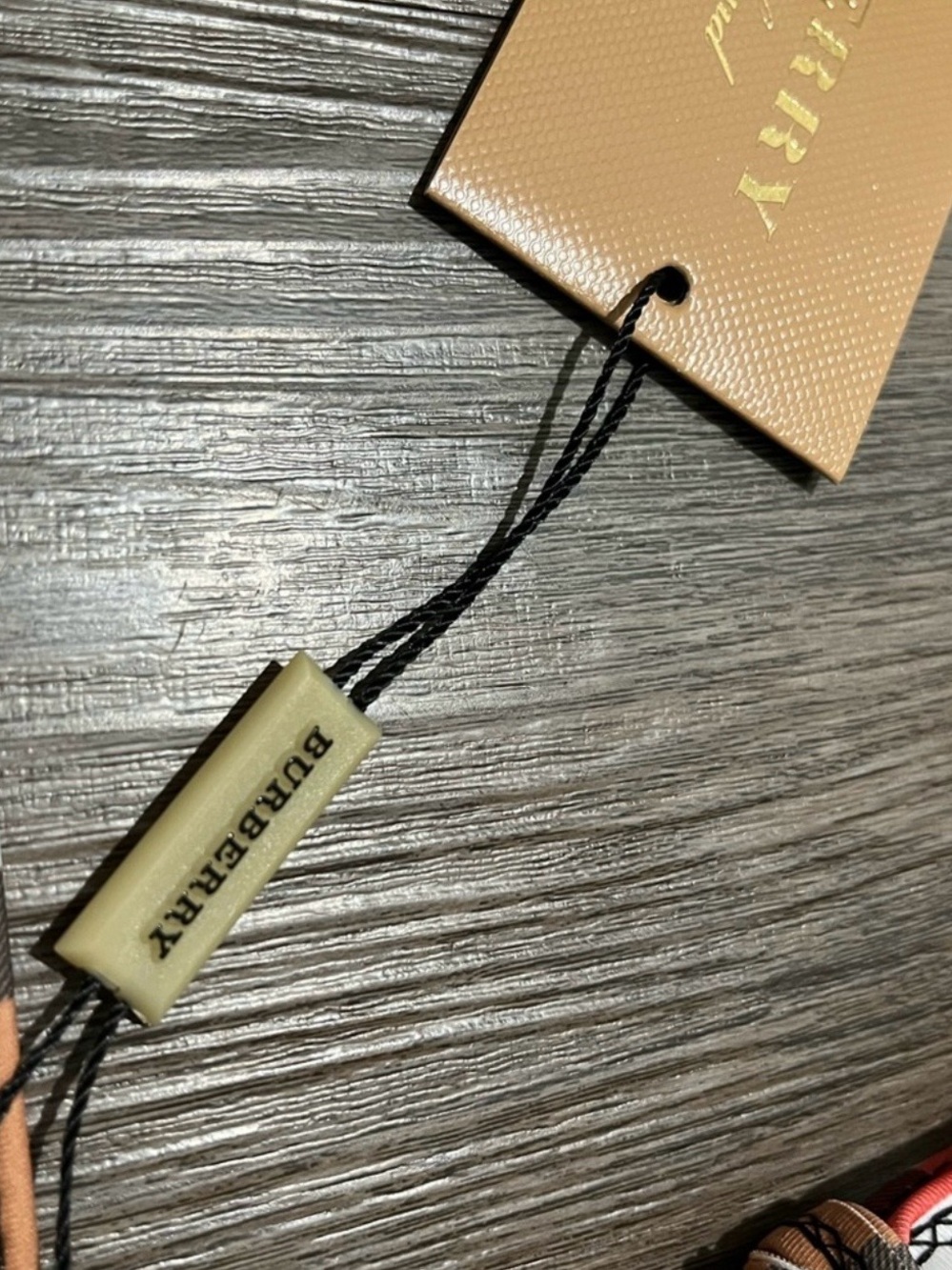 Classic Burberry Plaid Trim Logo Black Triangle Halter Brown Bikini 2-Piece Set - Picture 5 of 7